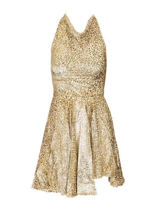 Coupe Gold Thread Mini Dress Dresses Gold