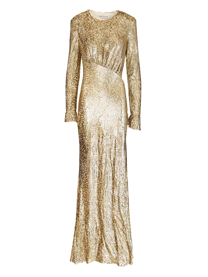 Self-Portrait Long Dress In Gold Thread Dresses - Gold | 7a4cf7101e921b87099803c53f0e1cdaef5a5fe9