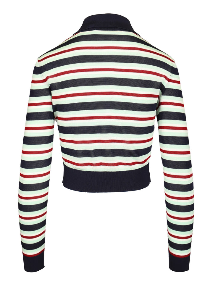 Self-Portrait Striped Viscose Jumper Tops - Blue | 2d112b61fe9d990ec87359672ae4a9dd8e9e287f