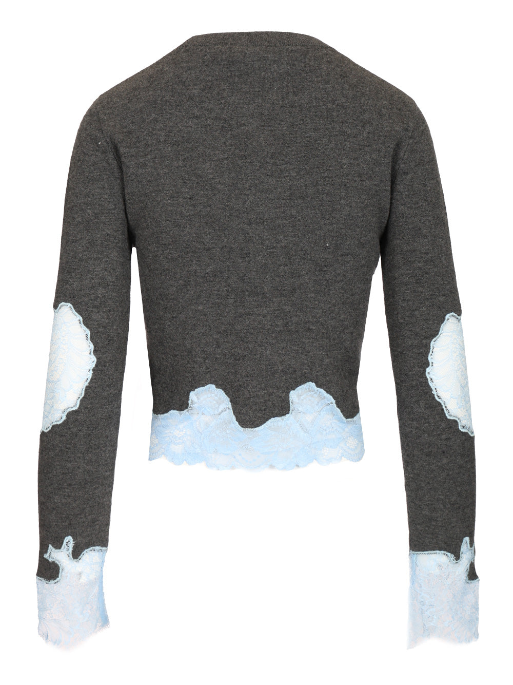 Self-Portrait Contrast Lace Knit Sweater Knitwear - Grey | a78c1a32ee77189b45307f8c2472fb004860929b