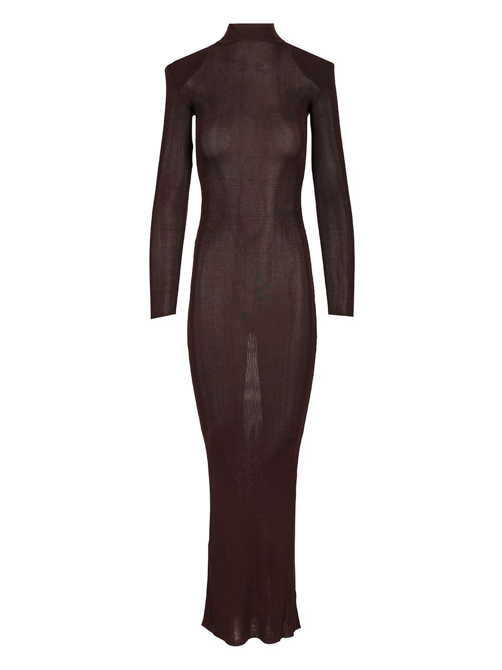 Self-Portrait Long Viscose Knit Dress Dresses - Brown | 34e9a3412cf7abc7370ca0ad22c15fbf8df5fc7a