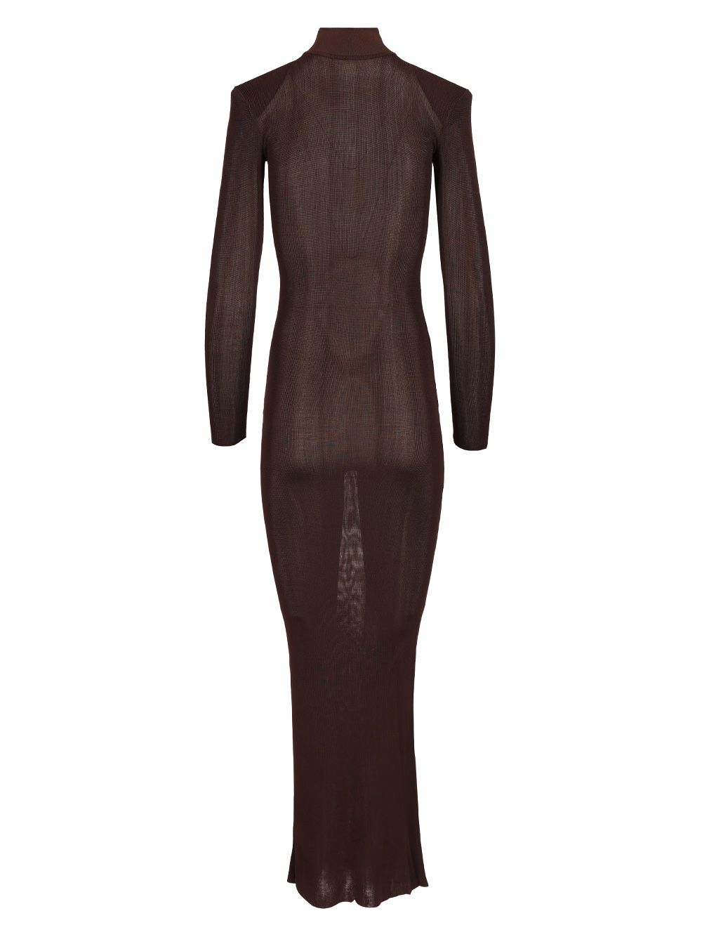 Self-Portrait Long Viscose Knit Dress Dresses - Brown | dfdbf568709718a0ffc0ba103ea90c3376b3dbd6