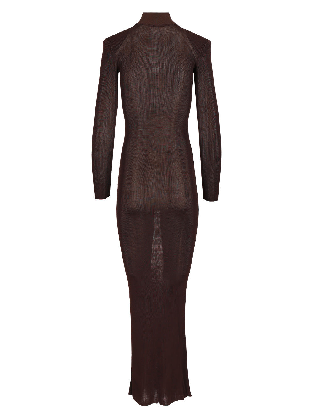 Self-Portrait Long Viscose Knit Dress Dresses - Brown | 7b9b4b930aacebbe879d7661126f8f929b8d796d