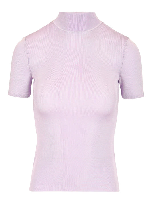 Short Sleeve Viscose Knit Knitwear Violet