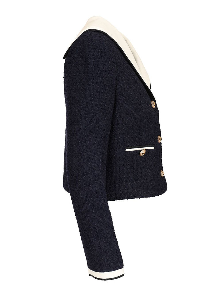Self-Portrait Bouclé Jacket Jackets - Blue | 4f5f95feab929daf0d54067ff53d3b205bb9e21f