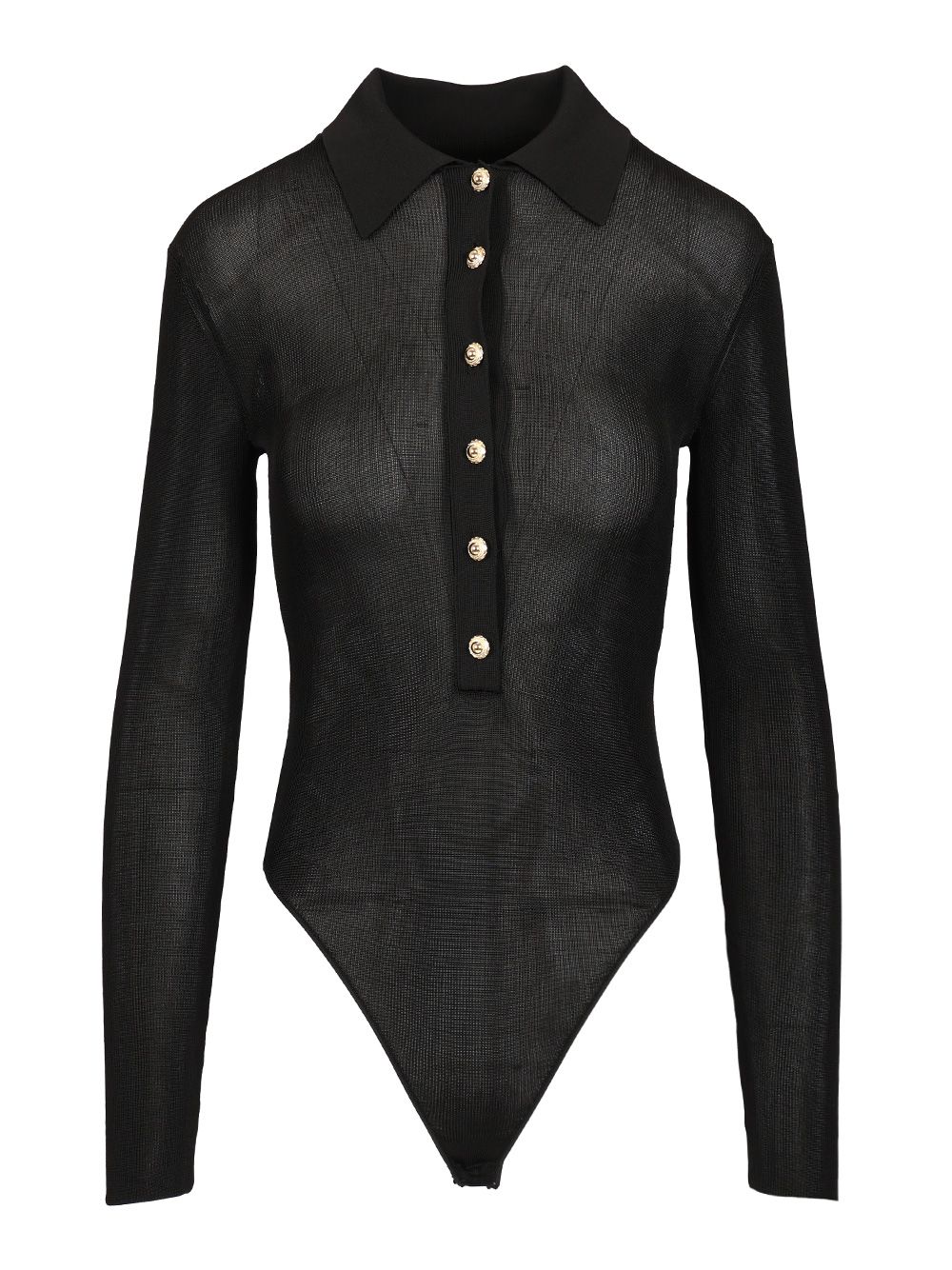 Self-Portrait Viscose Knitted Bodysuit Knitwear - Black | a671a8685a724aeb4fc6d9073271292ca683ecf0