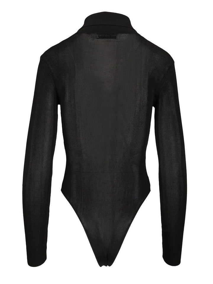 Self-Portrait Viscose Knitted Bodysuit Knitwear - Black | 3f4c57db2844f880b17e474b5c207e2f40ee02f6
