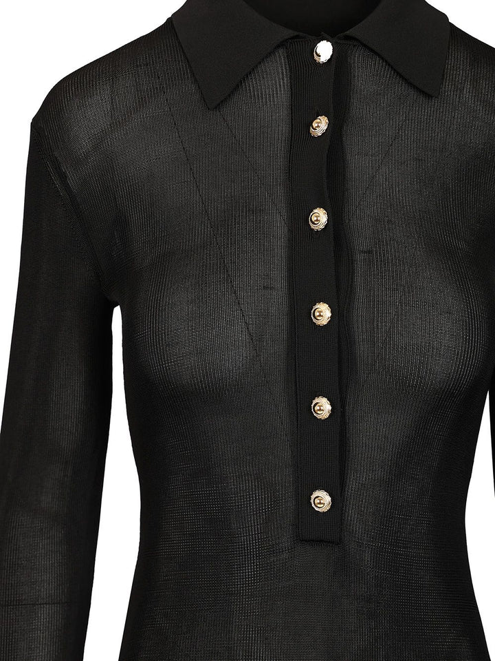 Self-Portrait Viscose Knitted Bodysuit Knitwear - Black | 2a713d274bf3175c2a416f67018496f5d94593d2