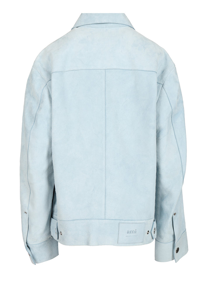 Ami Suede Jacket Shirts - Light blue | 888876e1ef61620e2e010216a9230c1e5a21af88