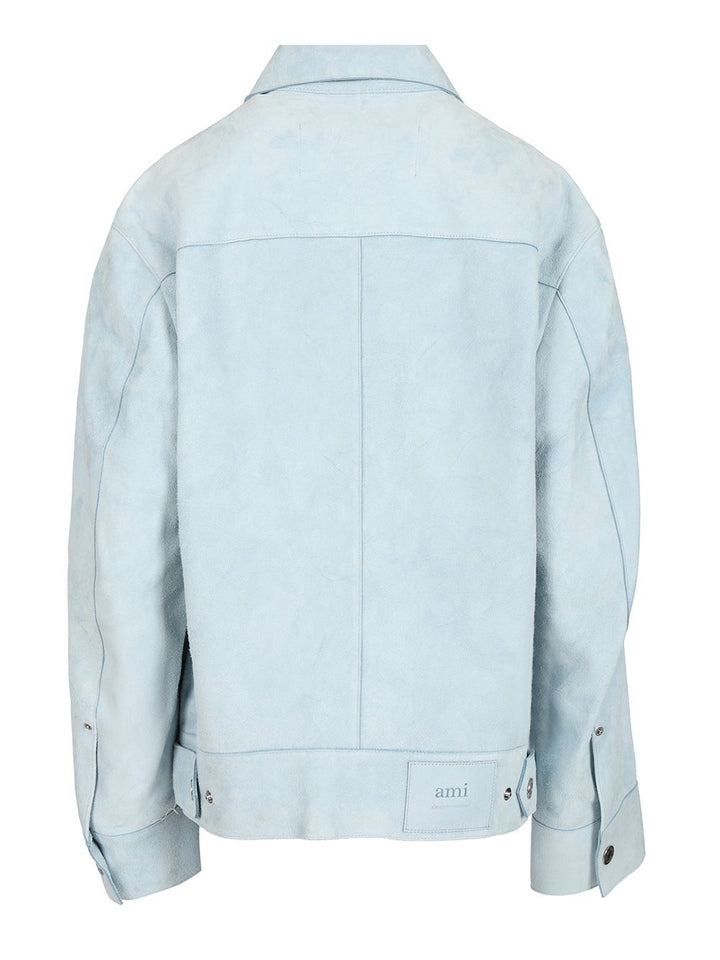 Ami Suede Jacket Shirts - Light blue | f5c4cd868815c4c37ccdc4fa3935d1aa819bfa14
