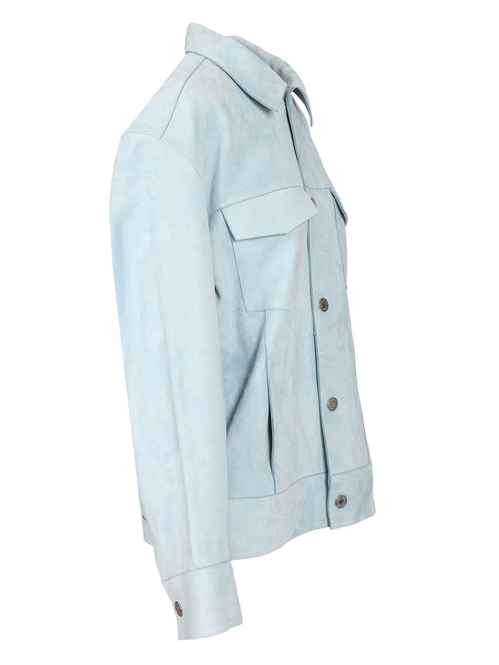 Ami Suede Jacket Shirts - Light blue | 2c7ca4890e4b1d4ec3a57cbadc774be9e27e93a0