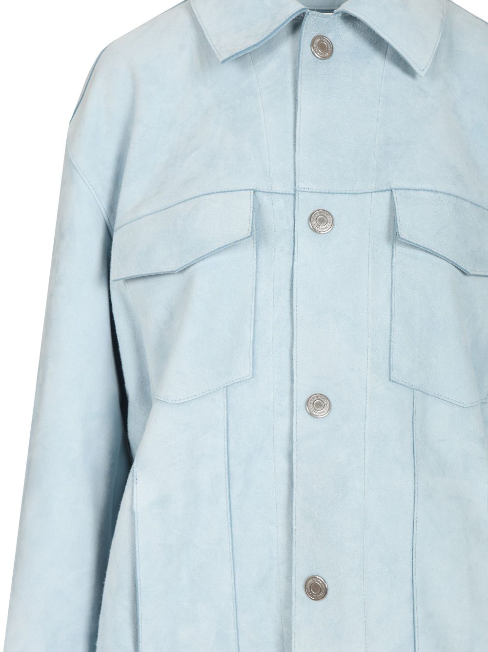 Ami Suede Jacket Shirts - Light blue | d4d686cd4d29cfad205d2dca26c8c1a788903f6a