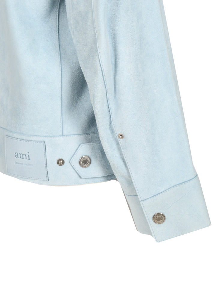 Ami Suede Jacket Shirts - Light blue | 82794fdb0d3c7a7f36d2047ad112cb823cd1292e