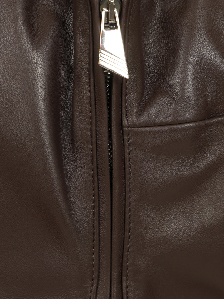 The Attico Leather Mini Dress Dresses - Brown | 443713df9b915fcd5ce086a5de400e5ce2911349