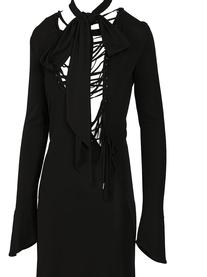 The Attico Crepe Midi Dress Dresses - Black | f609e5f967117a9a3f1fd398d2a8d0f0521814f6