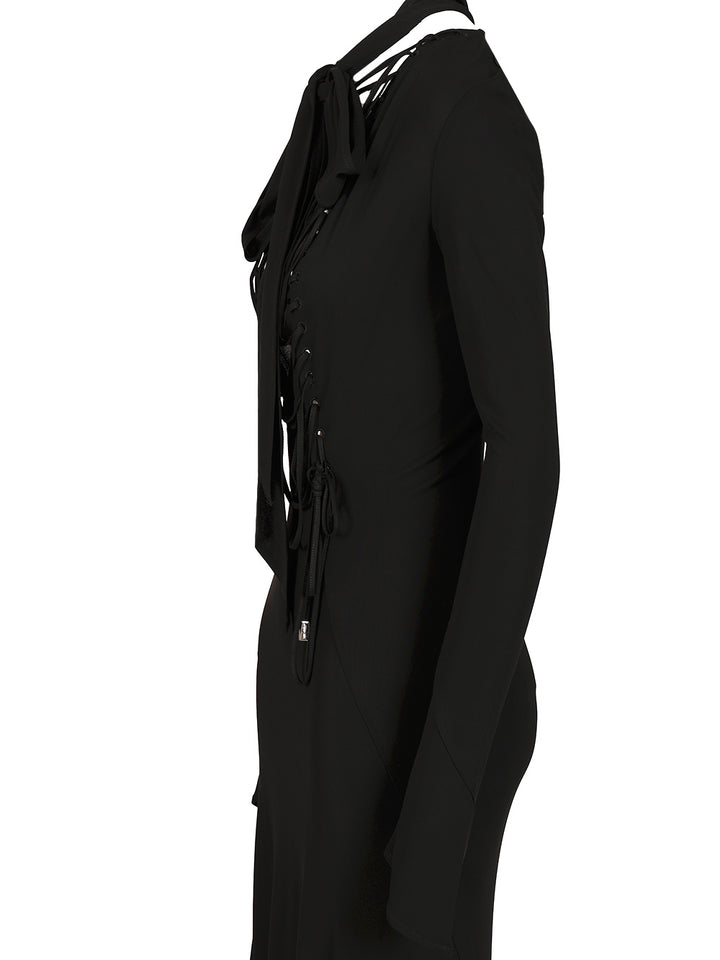 The Attico Crepe Midi Dress Dresses - Black | f031653fc9851f35a429f7b04dba14a2294d177a