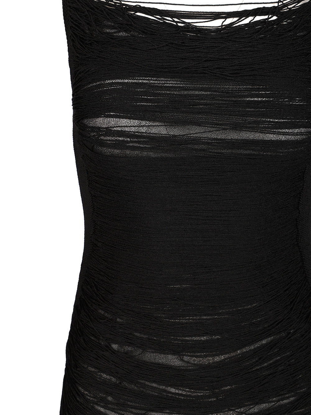 The Attico Fringe Mini Dress Dresses - Black | aa4f6101fbe962d1083a0e8a67daadd5be7ded49