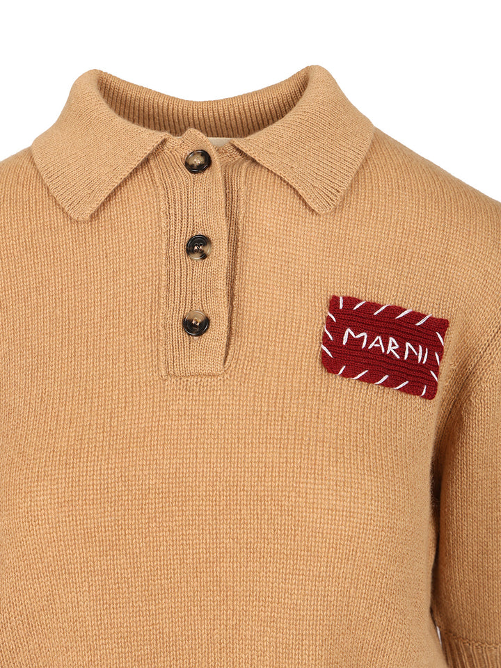 Marni Cashmere Polo Sweater Polo shirt - Beige | 8fccf36c80be31b30ddf0eed6264a4d2f6608b97