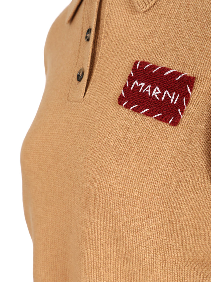 Marni Cashmere Polo Sweater Polo shirt - Beige | 550bf8b7cb1a28675bcfabc401eb0ff7d0ac8fef