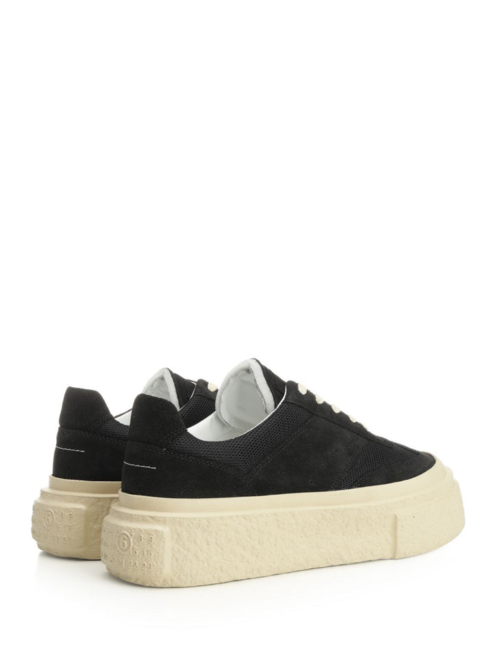 Mm6 Maison Margiela Suede And Fabric Sneakers - Black | 1c6585e566cdbf52782a295ce1bdc71eafcd555a