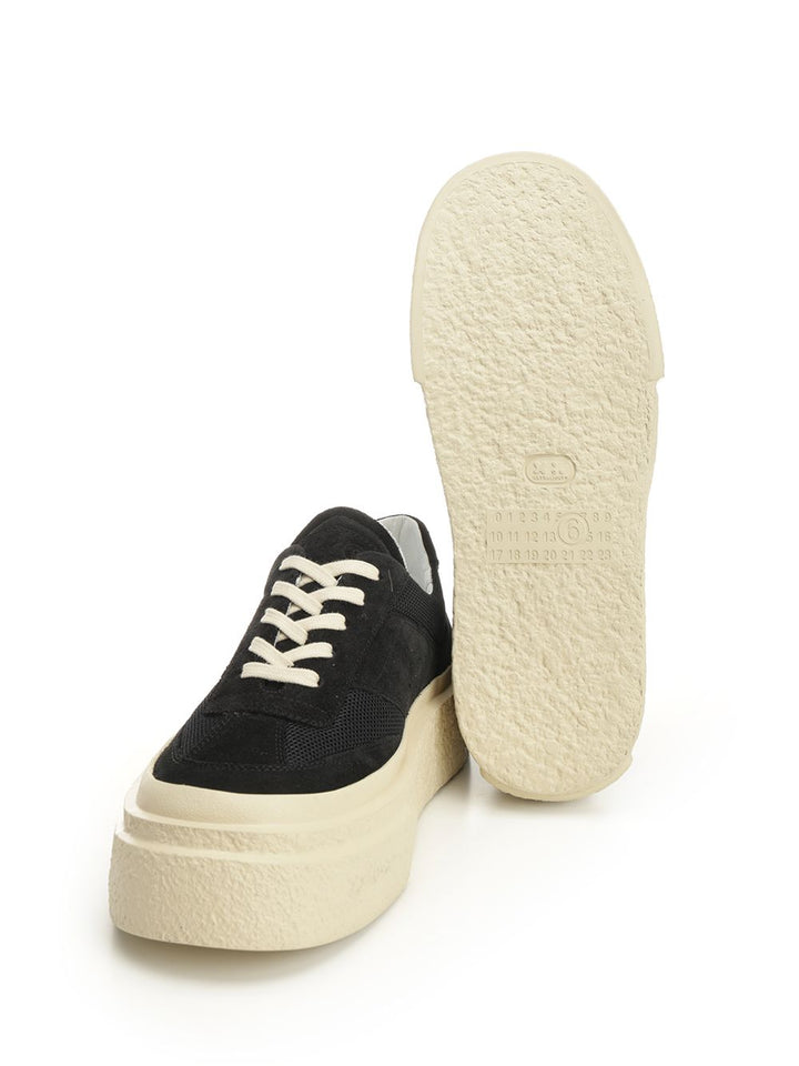 Mm6 Maison Margiela Suede And Fabric Sneakers - Black | fcc1140738314b5742f9f7941afb4ff9baa0d606
