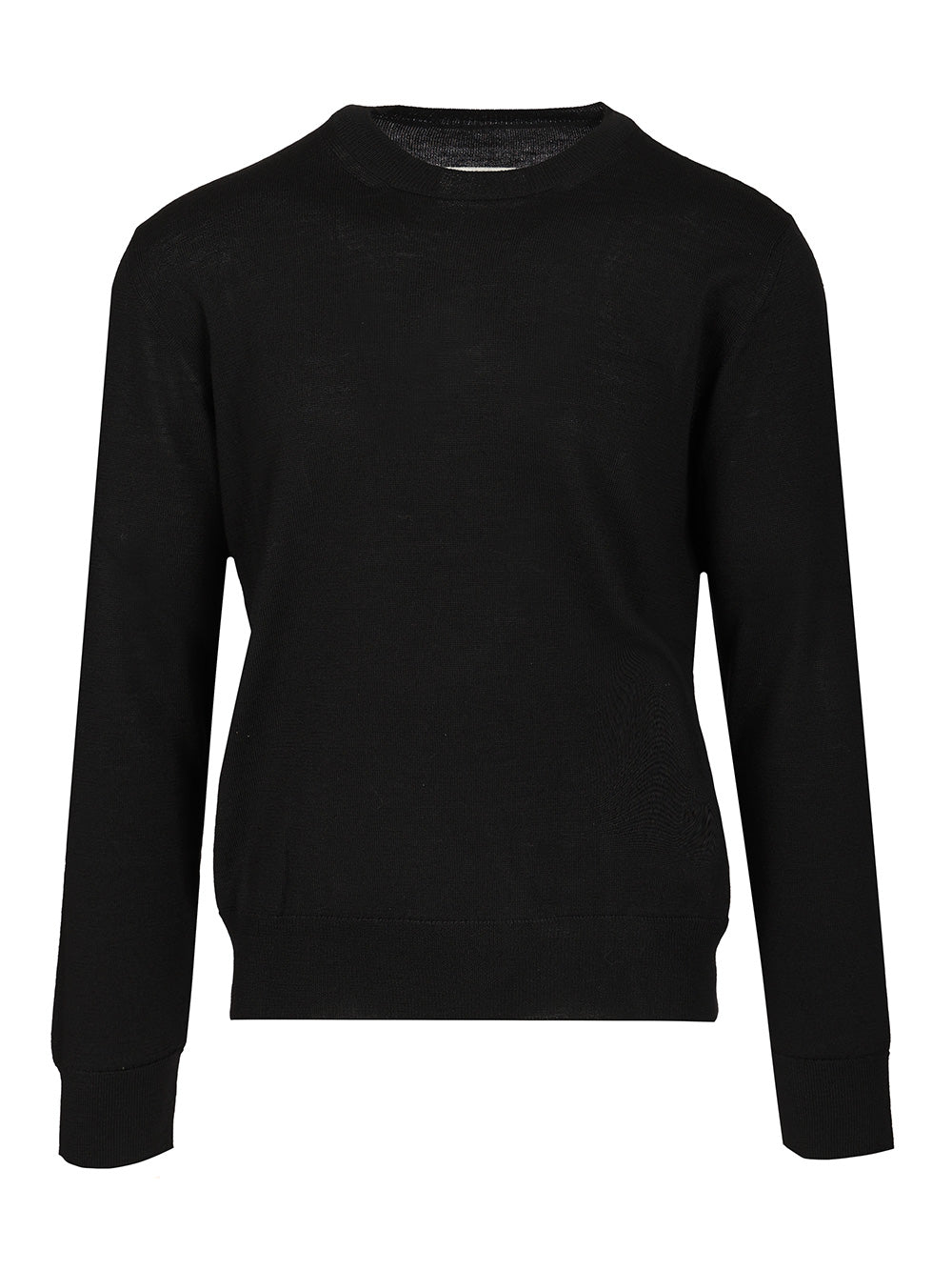 Mm6 Maison Margiela Crewneck Sweater With Patches Knitwear - Black | 2a62bc97e3164ec262a4ab6afa4c7b50fe52baad