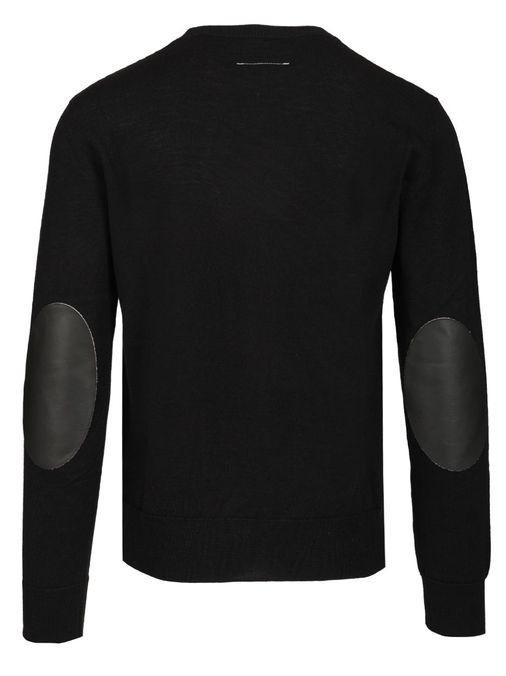 Mm6 Maison Margiela Crewneck Sweater With Patches Knitwear - Black | 6b9be2bf3f4c2ee78444db00aec691f5846efad0