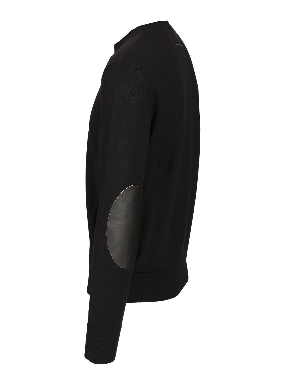 Mm6 Maison Margiela Crewneck Sweater With Patches Knitwear - Black | 848d87542fd82cbf52702b4215211dde257104d8