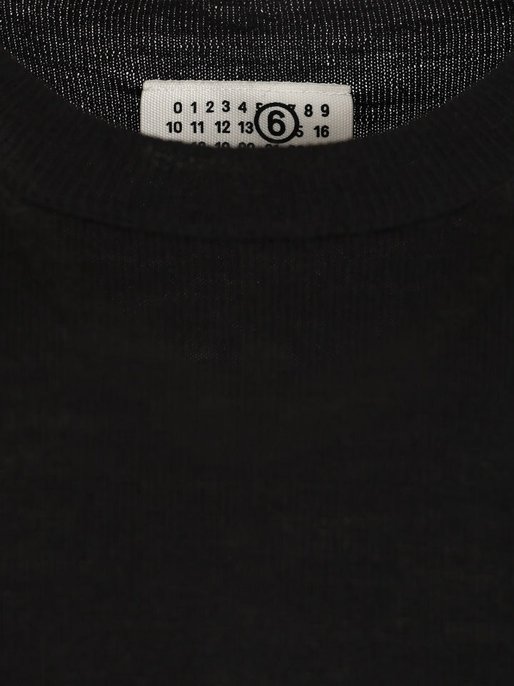 Mm6 Maison Margiela Crewneck Sweater With Patches Knitwear - Black | bdd0b56a3ee2de00cdef77230599a3294dc29a50