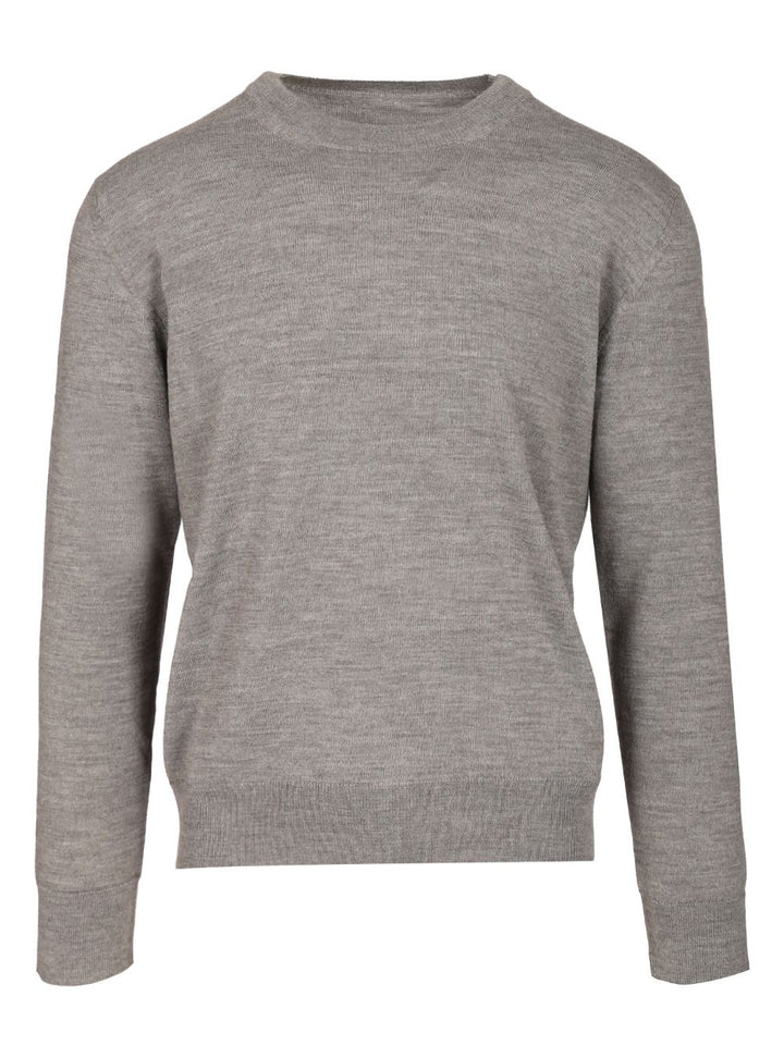 Mm6 Maison Margiela Crewneck Sweater With Patches Knitwear - Grey | 7040262ca79b3601c7959113b78abca4897dc2f3