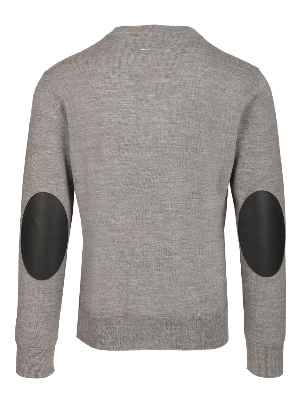 Mm6 Maison Margiela Crewneck Sweater With Patches Knitwear - Grey | 6dc8ce5254d55d2dab47f5a4b447b4068848ff8e