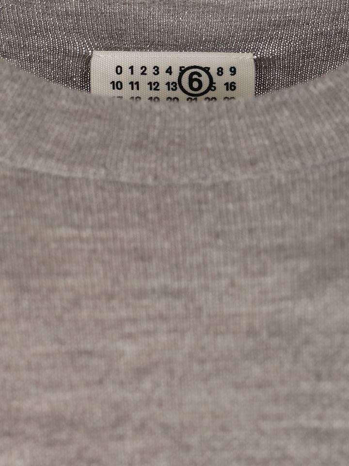 Mm6 Maison Margiela Crewneck Sweater With Patches Knitwear - Grey | 2971e70f09f3dee061a6200987df58a4bd82746b