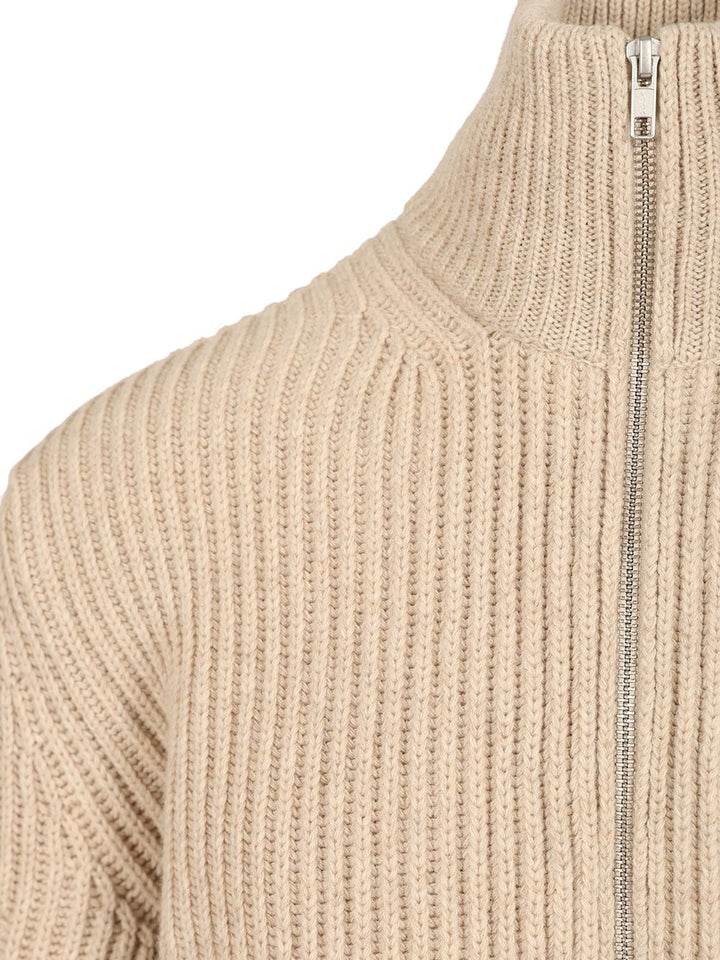 Mm6 Maison Margiela Wool Blend Knitted Jacket Jackets - Beige | adab044f7b8542c3a5c25e6df28330dc22d56d8e