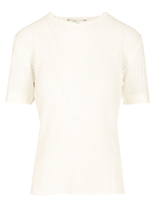 Cotton Blend Sweater T-Shirt White