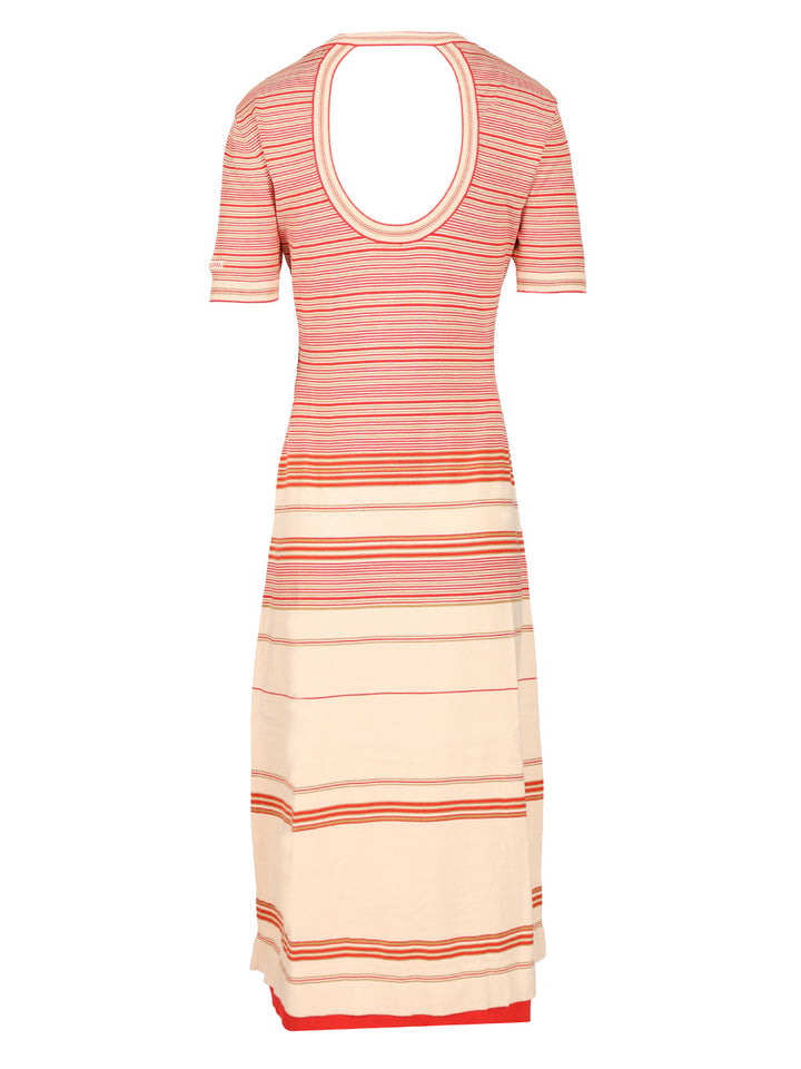 Fendi Striped Silk And Cotton Dress Dresses - Red | e648b4fe412e3843ff3f38806dc9bcbd79452d9e