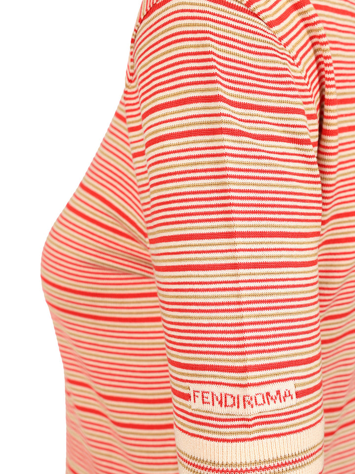 Fendi Striped Silk And Cotton Dress Dresses - Red | 0c6434901ec334ed567196d451290ccd29b99de4