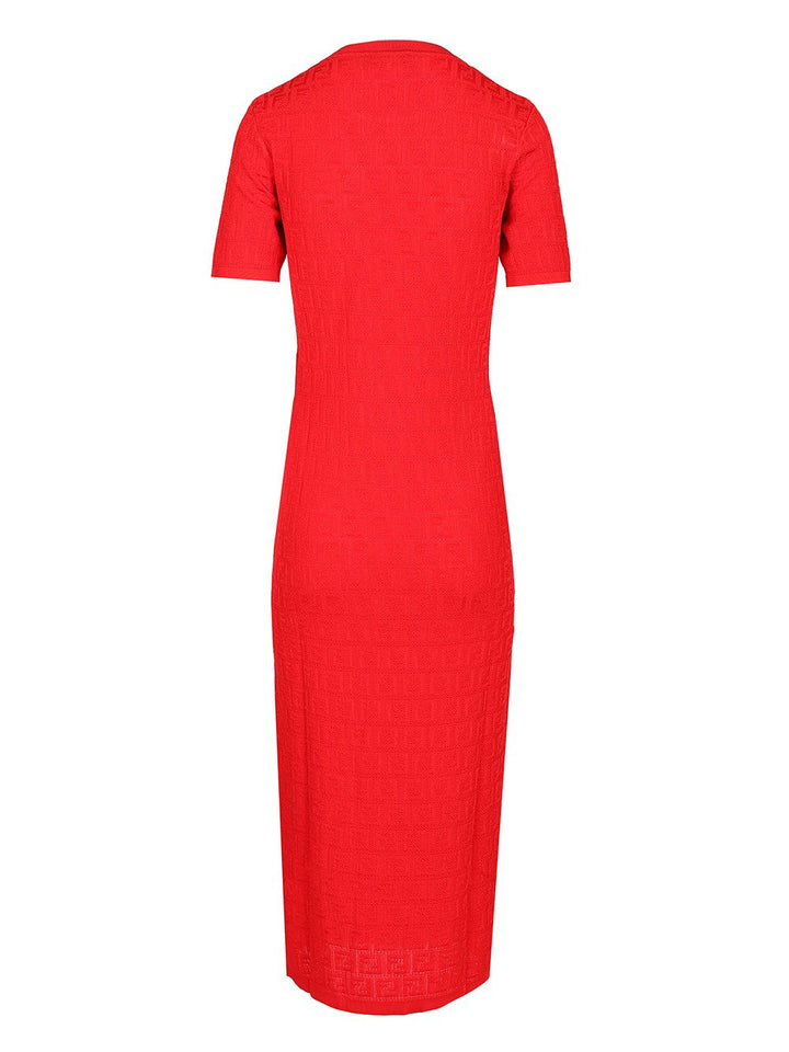 Fendi Ff Cotton And Viscose Dress Dresses - Red | 780484e7841f7e79ab92c75efc35ed60b98174a2