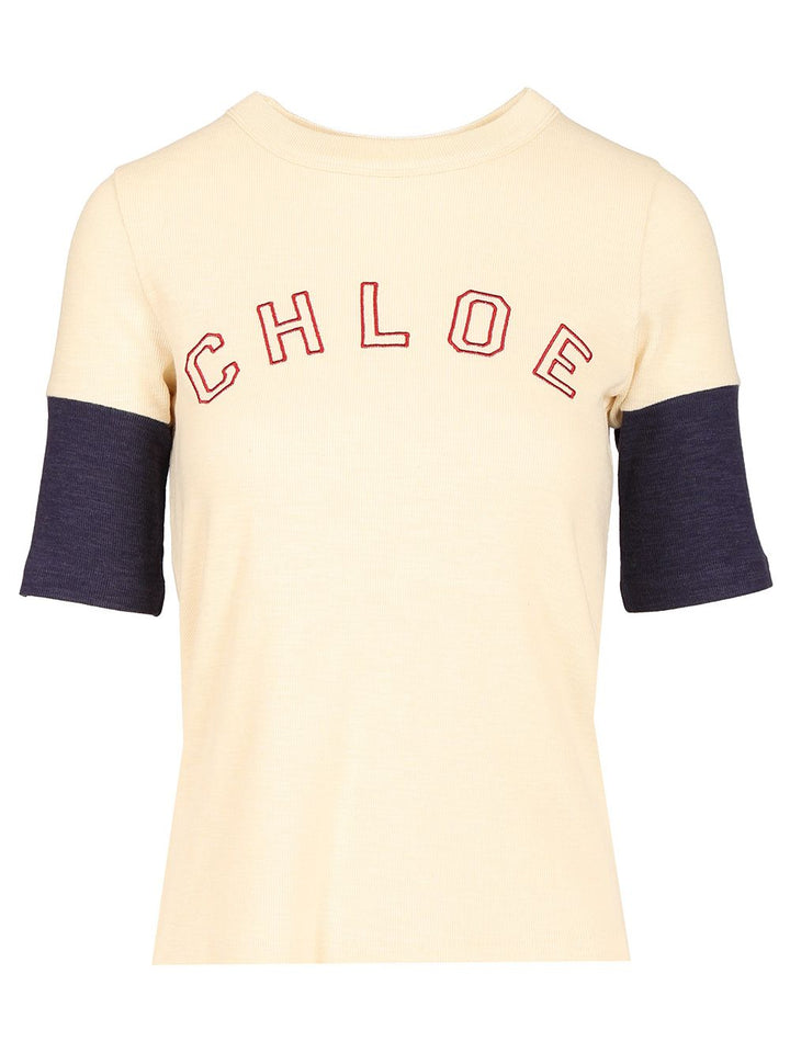 Chloe' Fitted Logo T-Shirt - White | cbdb102581fd8e86d419086ff83e1951aff1be7d