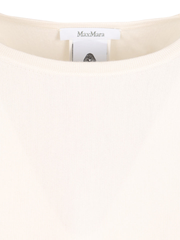 Max Mara Fine Wool Yarn Sweater Knitwear - White | 7f4d05068e45b856f44f1fa0611f84a1c938d7be