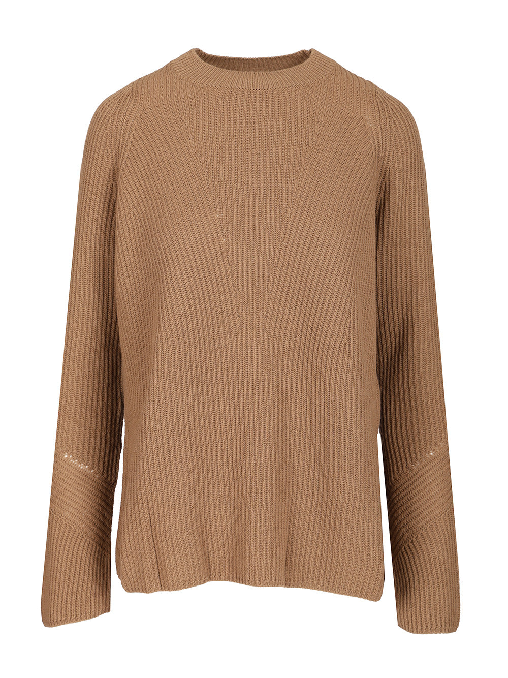 'S Max Mara Ribbed Wool Sweater Knitwear - Beige | 738b05c5ac525652d596e6a8e26fcebeeff6d685