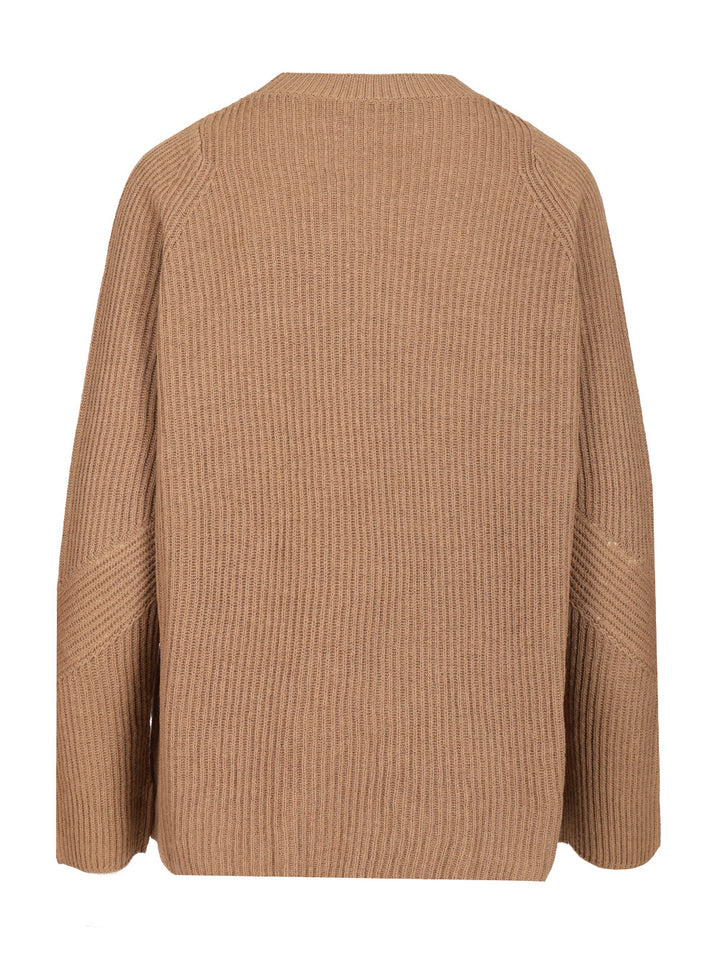 'S Max Mara Ribbed Wool Sweater Knitwear - Beige | b1f7a85ab4e393444d7c9318f606b1f75ef86fb8