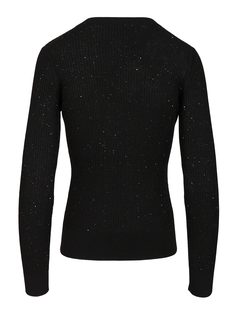 Max Mara Studio Wool And Silk Sequin Sweater Knitwear - Black | d4ed3fe375b2a54c2385851cdec2891b0a280959