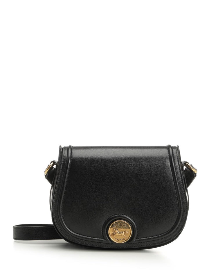 Chloe' Horse Medal Crossbody Bags - Black | 54bd7de521c03310ad36f519fdc82ec73f1fbc15