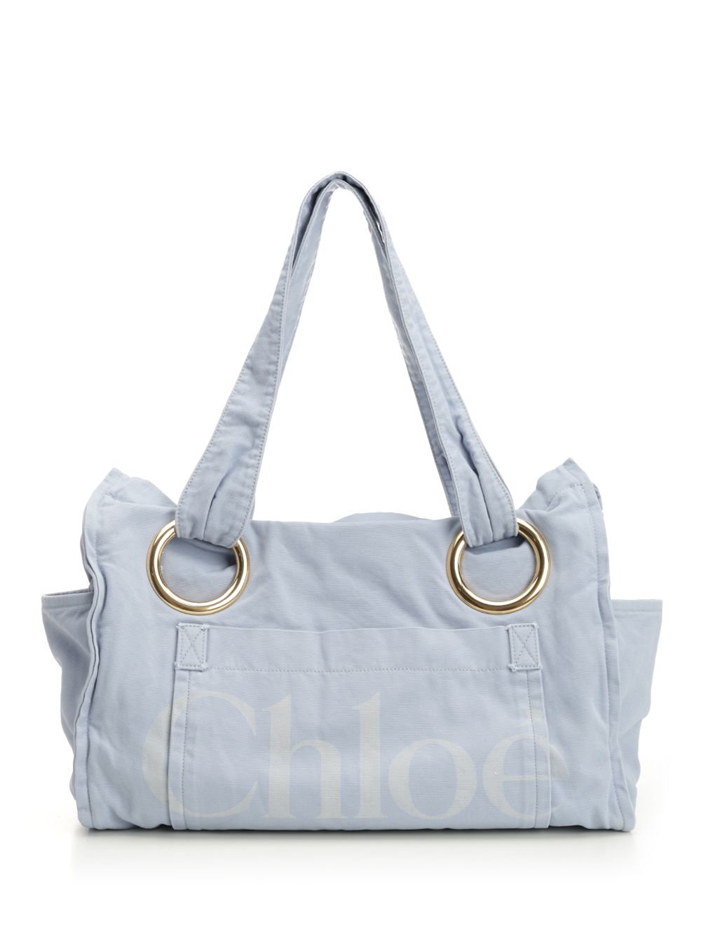 Chloe' Chloé Plage Tote Bag Shoulder Bags - Light blue | 71965655b6f7ea00bce2d405268206837d03525f