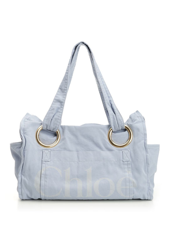 Chloé Plage Tote Bag Shoulder Bags Light Blue