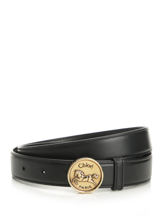 Chloé Horse Medal Belts Black