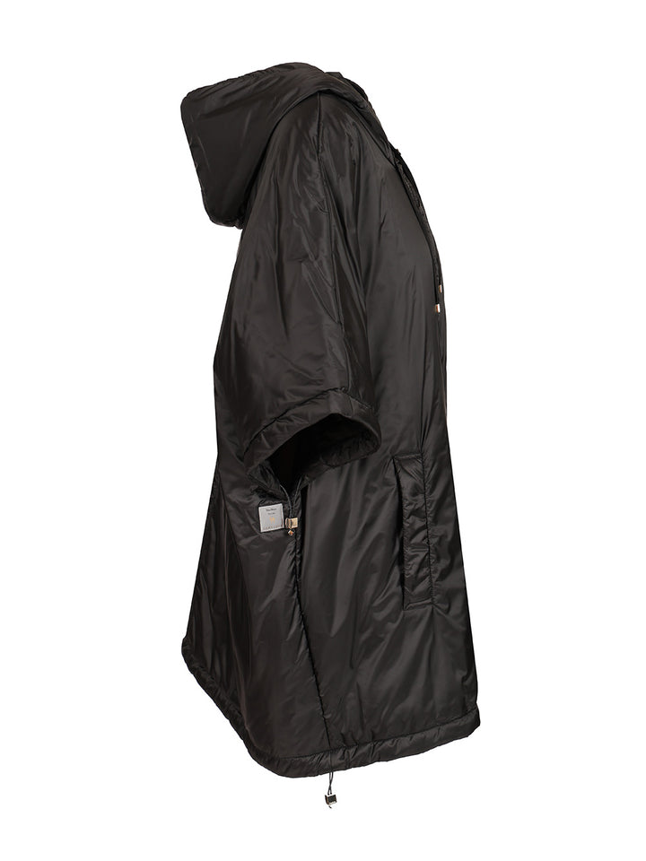 Max Mara The Cube Padded Cape With Hood Coats - Black | 676f15b640df24fcba3ae9908cf49d7719a5c8d5