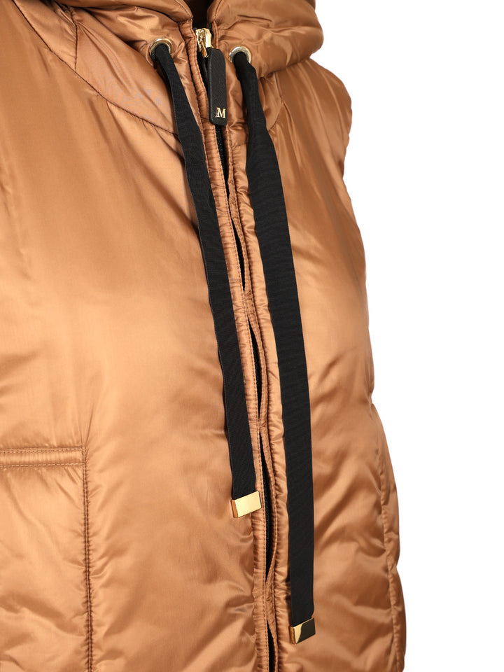 Max Mara The Cube Padded Gilet With Hood Coats - Brown | c0084d5e5075a5803e4d8ad753f374fdf6536076