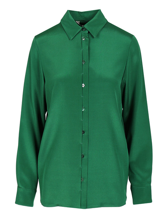 Stretch Silk Cady Shirt Shirts Green