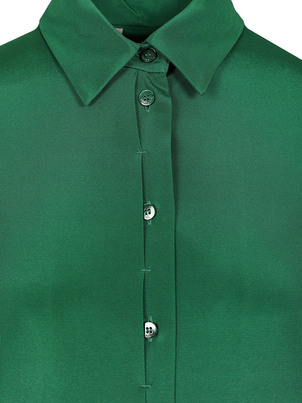 Max Mara Stretch Silk Cady Shirt Shirts - Green | 5323778fb6732c54f61c82d52edeef34d5a31481